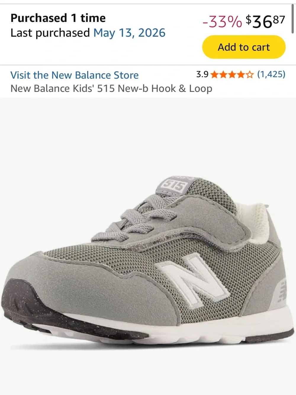 New Balance Kids Gray Mesh & Suede Sneakers